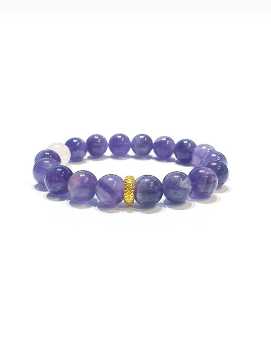 AMETHYST Infinity Round Beaded Bracelet - 10mm