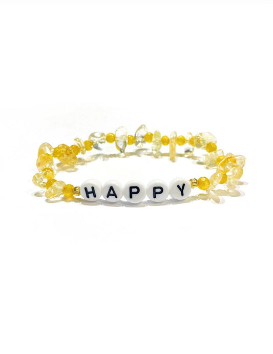 HAPPY Citrine Crystal Healing Bracelet