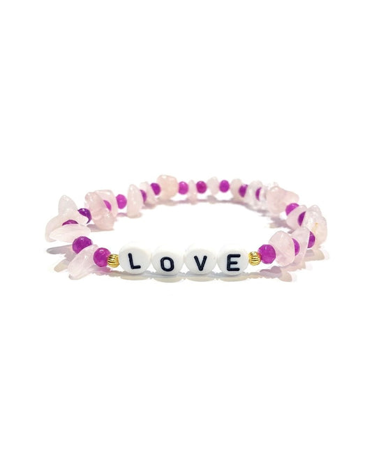 LOVE Rose Quartz Crystal Healing Bracelet