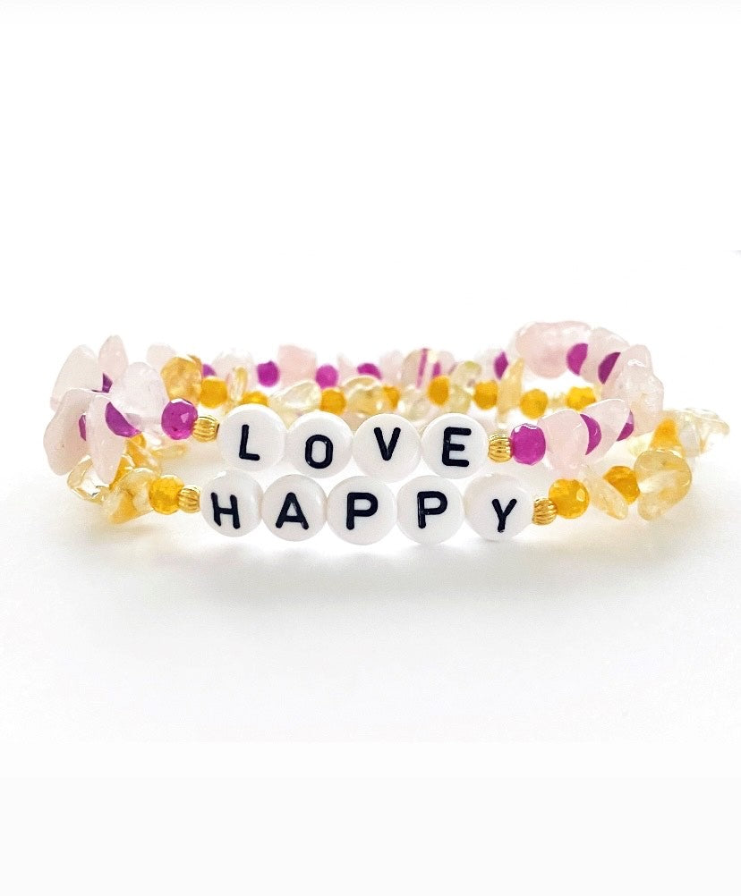 HAPPY Citrine Crystal Healing Bracelet