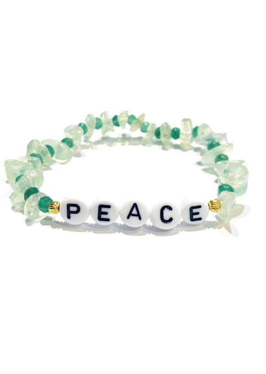 PEACE Prehnite Crystal Healing Bracelet