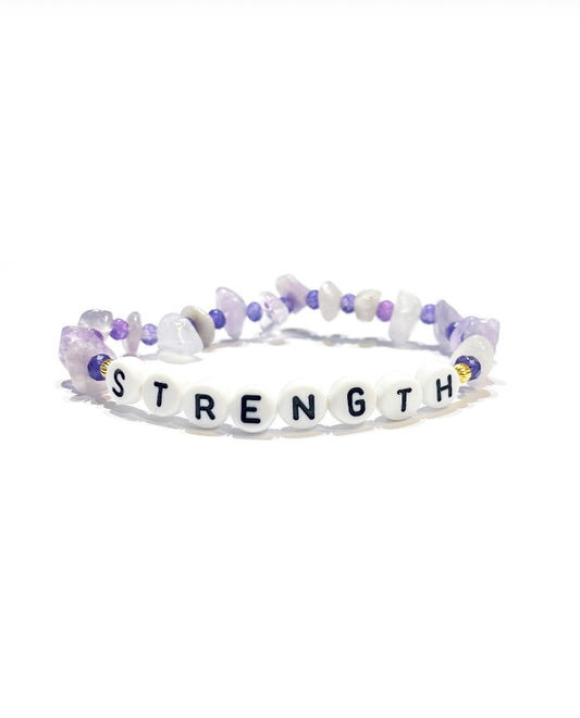 STRENGTH Amethyst Crystal Healing Bracelet