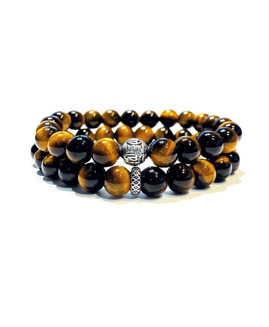 TIGERS EYE Infinity & Fu blessing set - 8mm